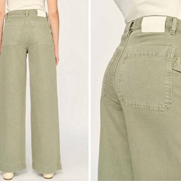 DL1961 Zoie Wide Leg Relaxed | Alpine Green/exc condition/32 (87cotton/13linen) - Picture 2 of 9